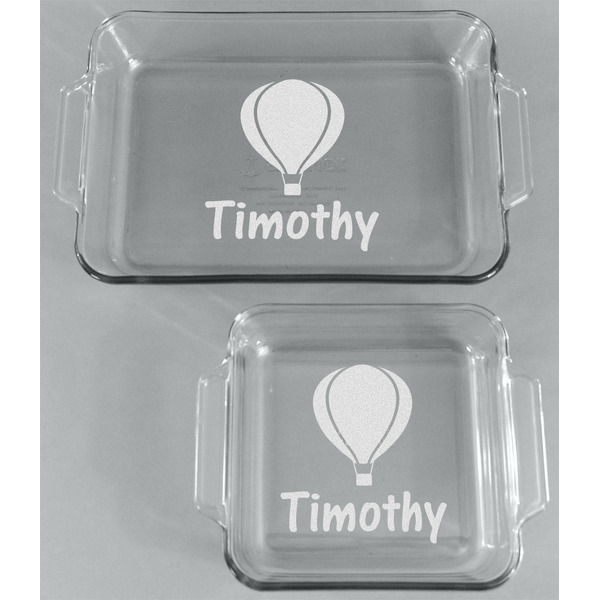 Watercolor Hot Air Balloons Glass Baking Dish Set - FRONT