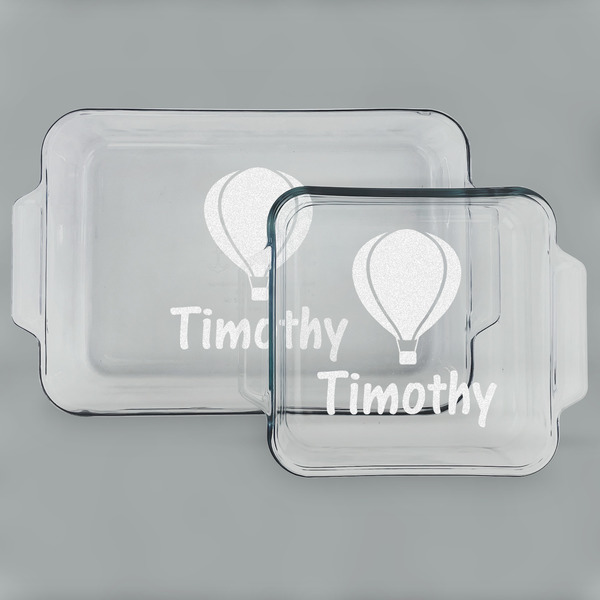 Watercolor Hot Air Balloons Glass Baking Dish Set - MAIN (set)