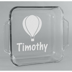 Watercolor Hot Air Balloons Glass Cake Dish - 8in x 8in (Personalized)