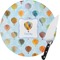 Watercolor Hot Air Balloons Round Glass Cutting Board - Medium (Personalized)