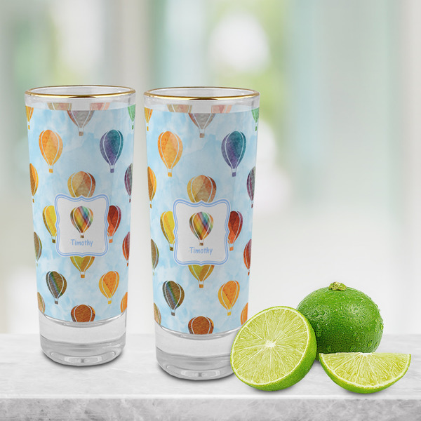 Watercolor Hot Air Balloons Glass Shot Glass - 2 oz - LIFESTYLE