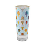Watercolor Hot Air Balloons 2 oz Shot Glass - Glass with Gold Rim (Personalized)