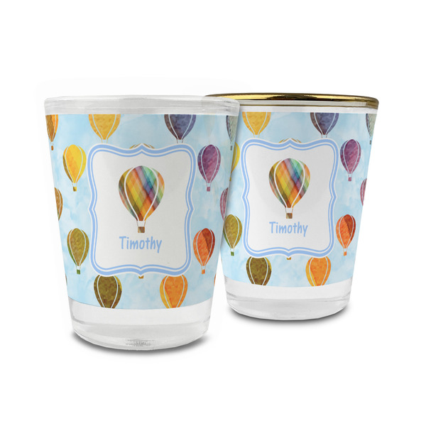 Custom Watercolor Hot Air Balloons Glass Shot Glass - 1.5 oz (Personalized)
