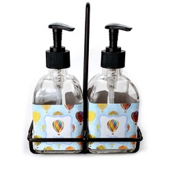 Watercolor Hot Air Balloons Glass Soap & Lotion Bottles (Personalized)