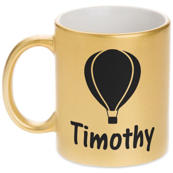 Custom Watercolor Hot Air Balloons Metallic Mug (Personalized)