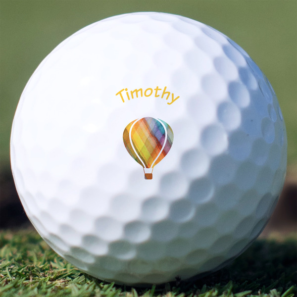 Custom Watercolor Hot Air Balloons Golf Balls - Titleist Pro V1 - Set of 3 (Personalized)