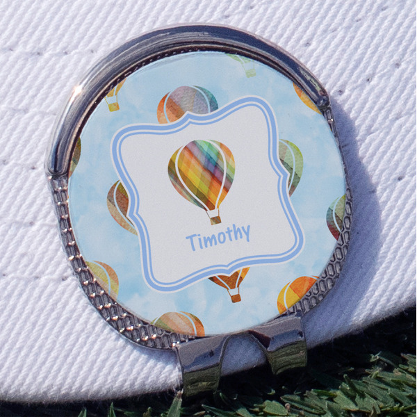Custom Watercolor Hot Air Balloons Golf Ball Marker - Hat Clip