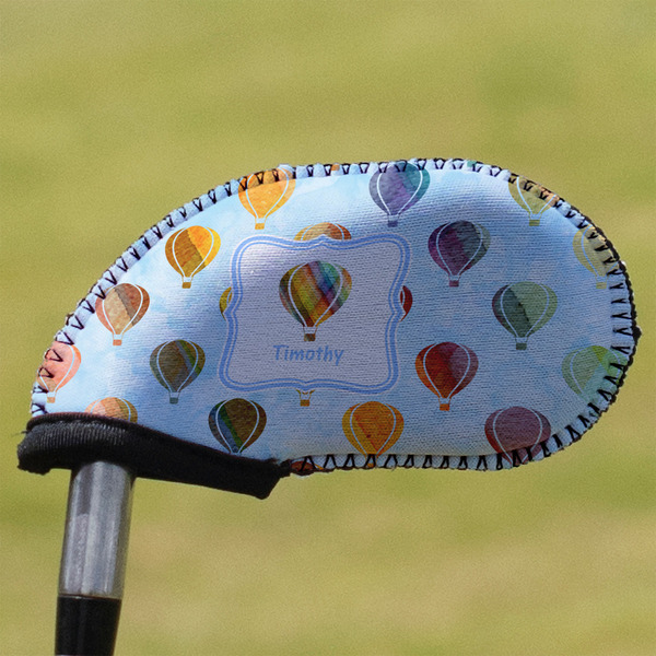 Custom Watercolor Hot Air Balloons Golf Club Iron Cover (Personalized)