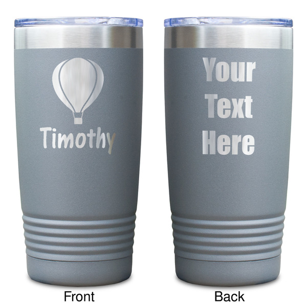 Watercolor Hot Air Balloons Gray Polar Camel Tumbler - 20oz - Double Sided - Approval