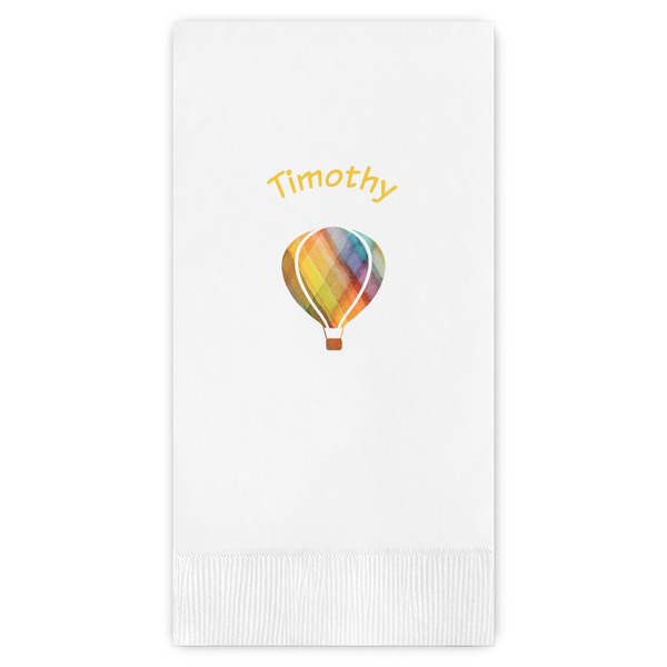 Custom Watercolor Hot Air Balloons Guest Napkins - Full Color - Embossed Edge (Personalized)