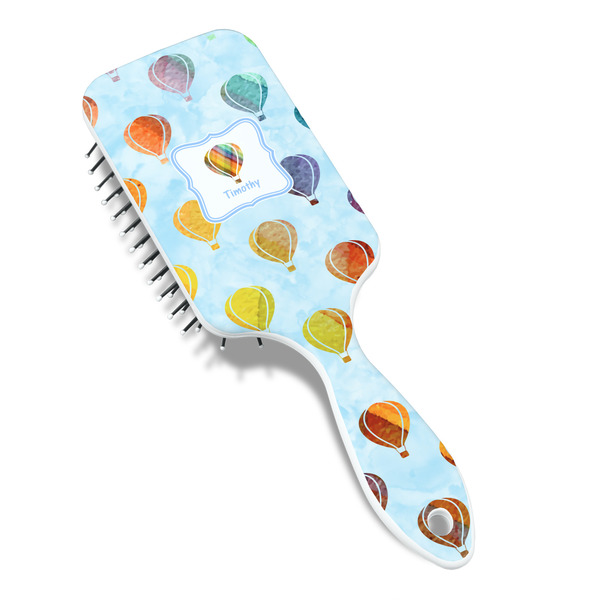 Watercolor Hot Air Balloons Hair Brush - Angle View
