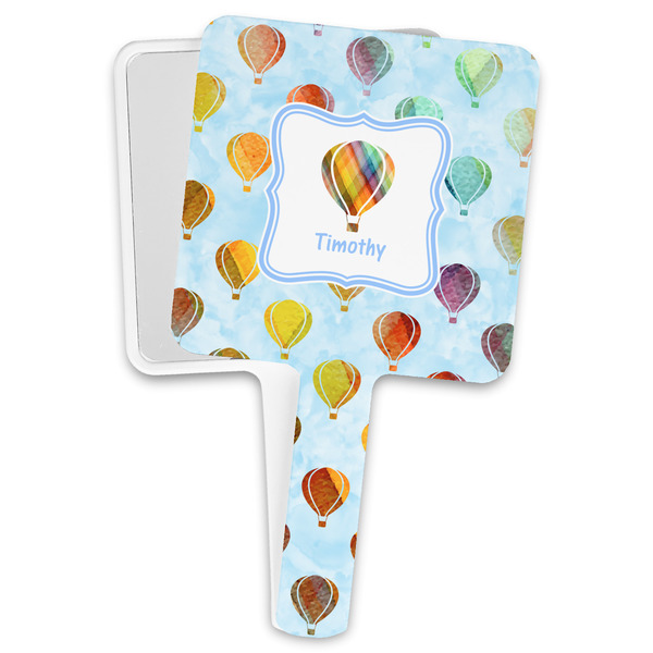 Custom Watercolor Hot Air Balloons Hand Mirror (Personalized)