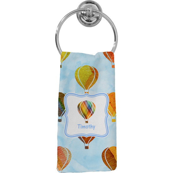 Custom Watercolor Hot Air Balloons Hand Towel - Full Print (Personalized)