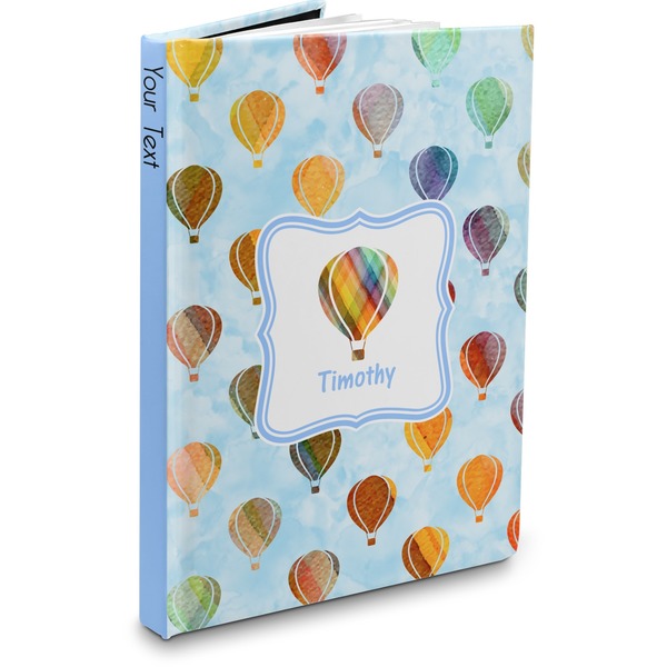 Custom Watercolor Hot Air Balloons Hardbound Journal - 5.75" x 8" (Personalized)