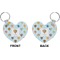 Watercolor Hot Air Balloons Heart Keychain (Front + Back)