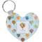 Watercolor Hot Air Balloons Heart Plastic Keychain w/ Name or Text