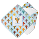 Watercolor Hot Air Balloons Hooded Baby Towel (Personalized)
