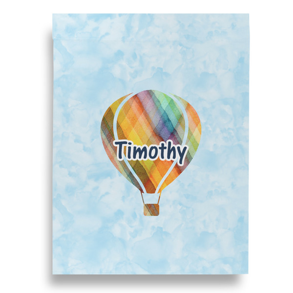 Watercolor Hot Air Balloons House Flags - Double Sided - BACK