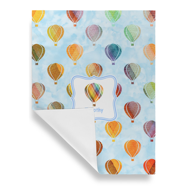 Watercolor Hot Air Balloons House Flags - Single Sided - FRONT FOLDED