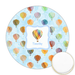 Watercolor Hot Air Balloons Printed Cookie Topper - Round (Personalized)
