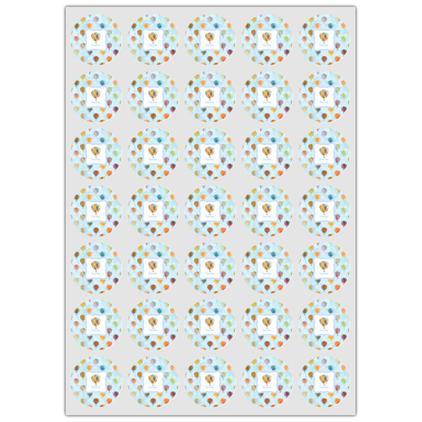 Watercolor Hot Air Balloons Icing Circle - XSmall - Set of 35