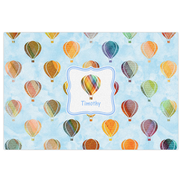 Watercolor Hot Air Balloons Indoor / Outdoor Rug - 2'x3' - Front Flat