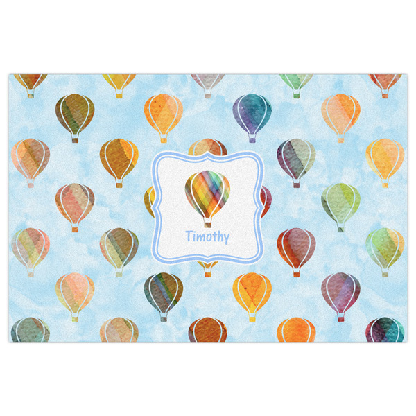Watercolor Hot Air Balloons Indoor / Outdoor Rug - 4'x6' - Front Flat