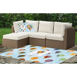 Watercolor Hot Air Balloons Indoor / Outdoor Rug - Custom Size w/ Name or Text