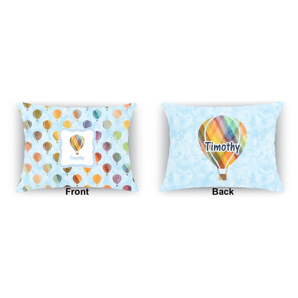 Watercolor Hot Air Balloons  Indoor Rectangular Burlap Pillow (Front and Back)