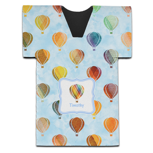 Custom Watercolor Hot Air Balloons Jersey Bottle Cooler (Personalized)