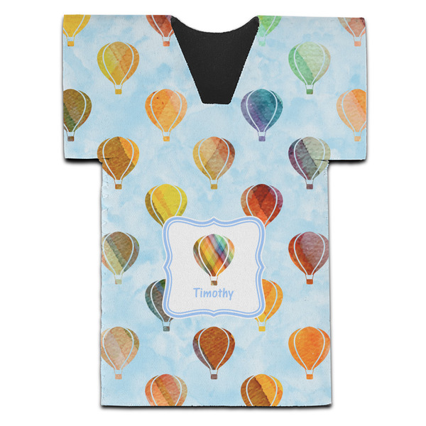 Watercolor Hot Air Balloons Jersey Bottle Cooler - Set of 4 - FRONT (flat)