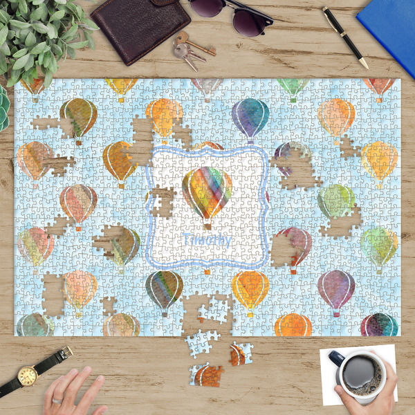 Watercolor Hot Air Balloons Jigsaw Puzzle 1014 Piece - In Context