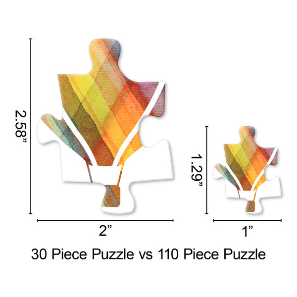 Watercolor Hot Air Balloons Jigsaw Puzzle - Piece Comparison