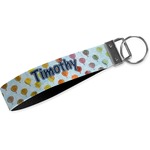 Watercolor Hot Air Balloons Wristlet Webbing Keychain Fob (Personalized)