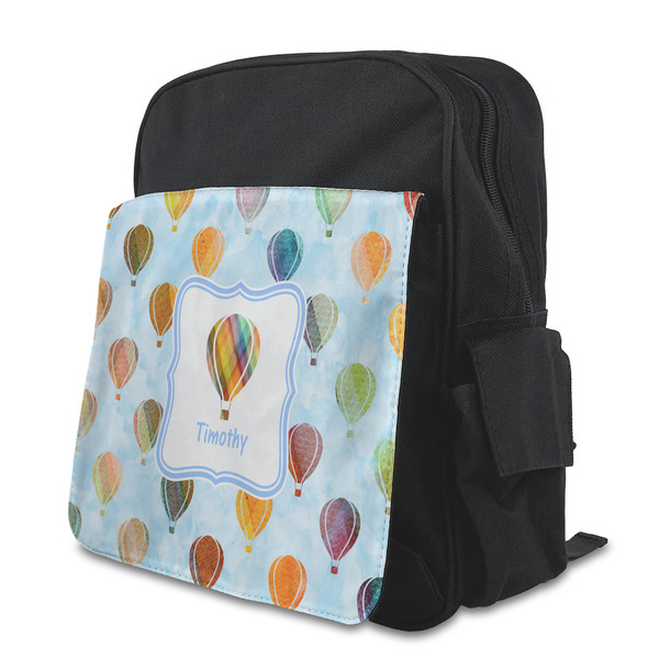 Custom Watercolor Hot Air Balloons Preschool Backpack (Personalized)