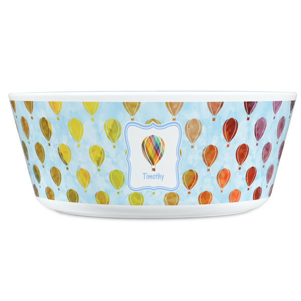 Watercolor Hot Air Balloons Kids Bowls - FRONT