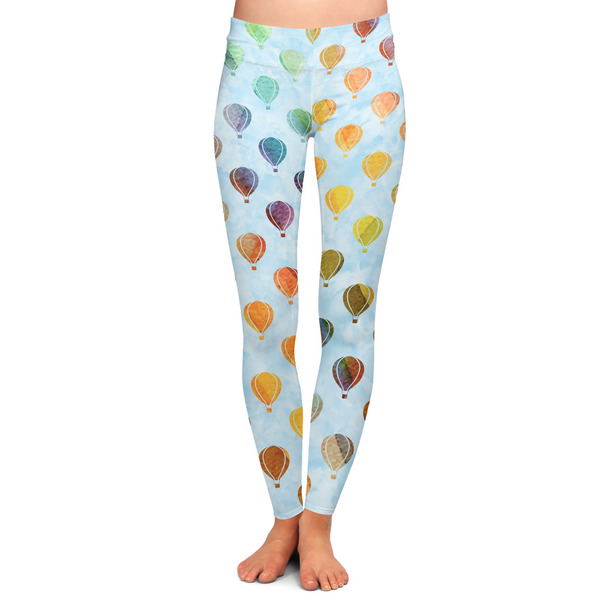 Custom Watercolor Hot Air Balloons Ladies Leggings - Extra Large