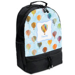 Watercolor Hot Air Balloons Backpacks - Black (Personalized)