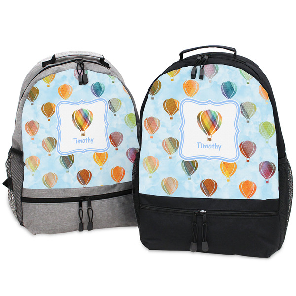 Watercolor Hot Air Balloons Large Backpacks - Both