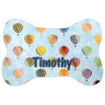Watercolor Hot Air Balloons Bone Shaped Dog Food Mat (Personalized)