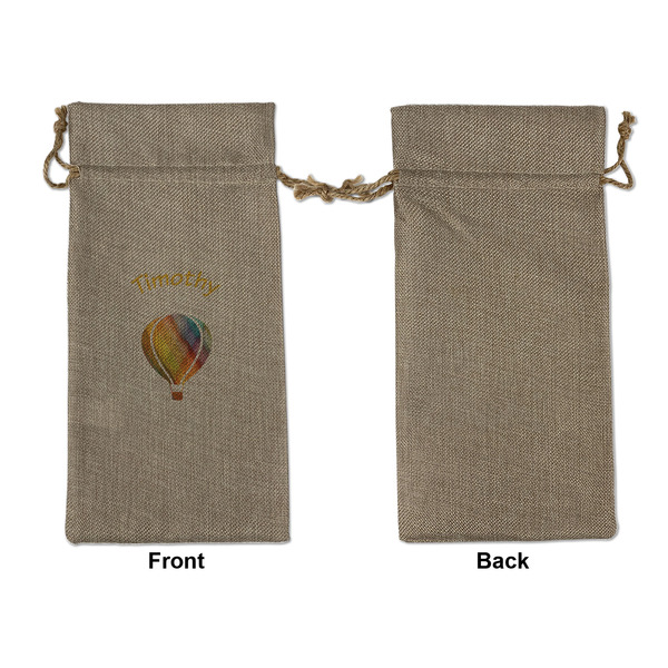 Watercolor Hot Air Balloons Large Burlap Gift Bags - Front Approval