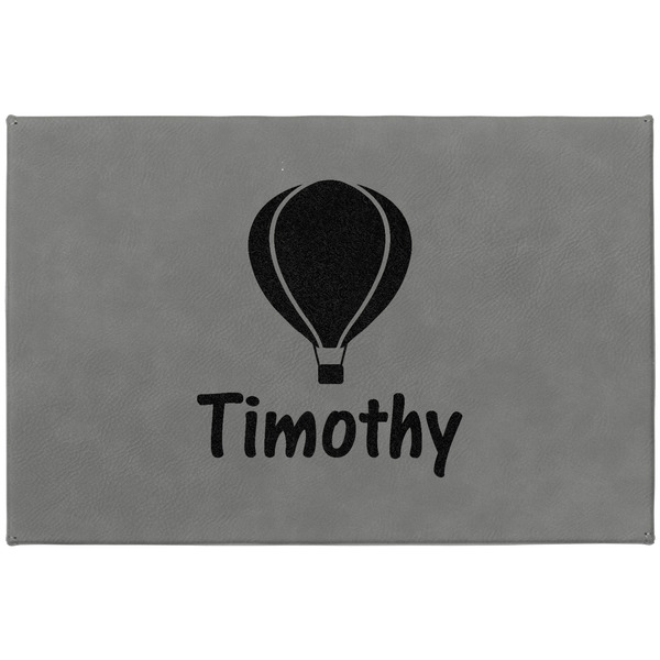 Watercolor Hot Air Balloons Large Engraved Gift Box with Leather Lid - Approval