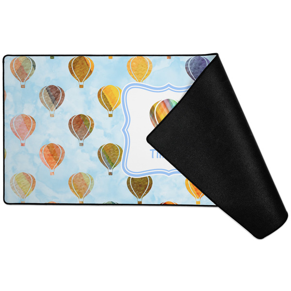 Watercolor Hot Air Balloons Large Gaming Mats - FRONT W/ FOLD