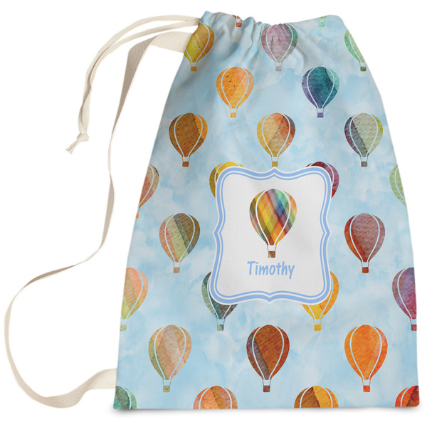 Custom Watercolor Hot Air Balloons Laundry Bag - Large (Personalized)