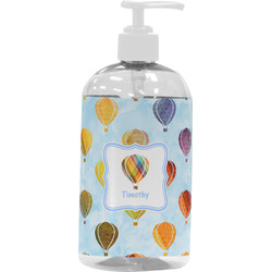 Watercolor Hot Air Balloons Plastic Soap / Lotion Dispenser (16 oz - Large - White) (Personalized)