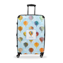 Watercolor Hot Air Balloons Suitcase - 28" Large - Checked w/ Name or Text