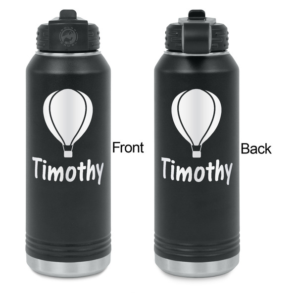 Watercolor Hot Air Balloons Laser Engraved Water Bottles - Front & Back Engraving - Front & Back View