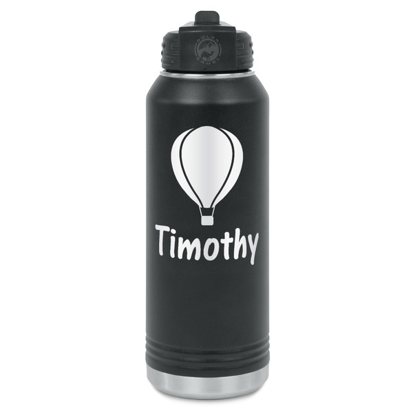 Custom Watercolor Hot Air Balloons Water Bottle - Laser Engraved - Front (Personalized)