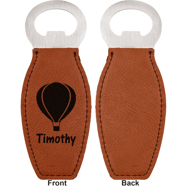 Watercolor Hot Air Balloons Leather Bar Bottle Opener - Front and Back (single sided)