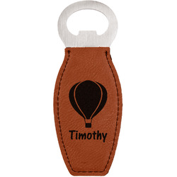 Watercolor Hot Air Balloons Leatherette Bottle Opener (Personalized)